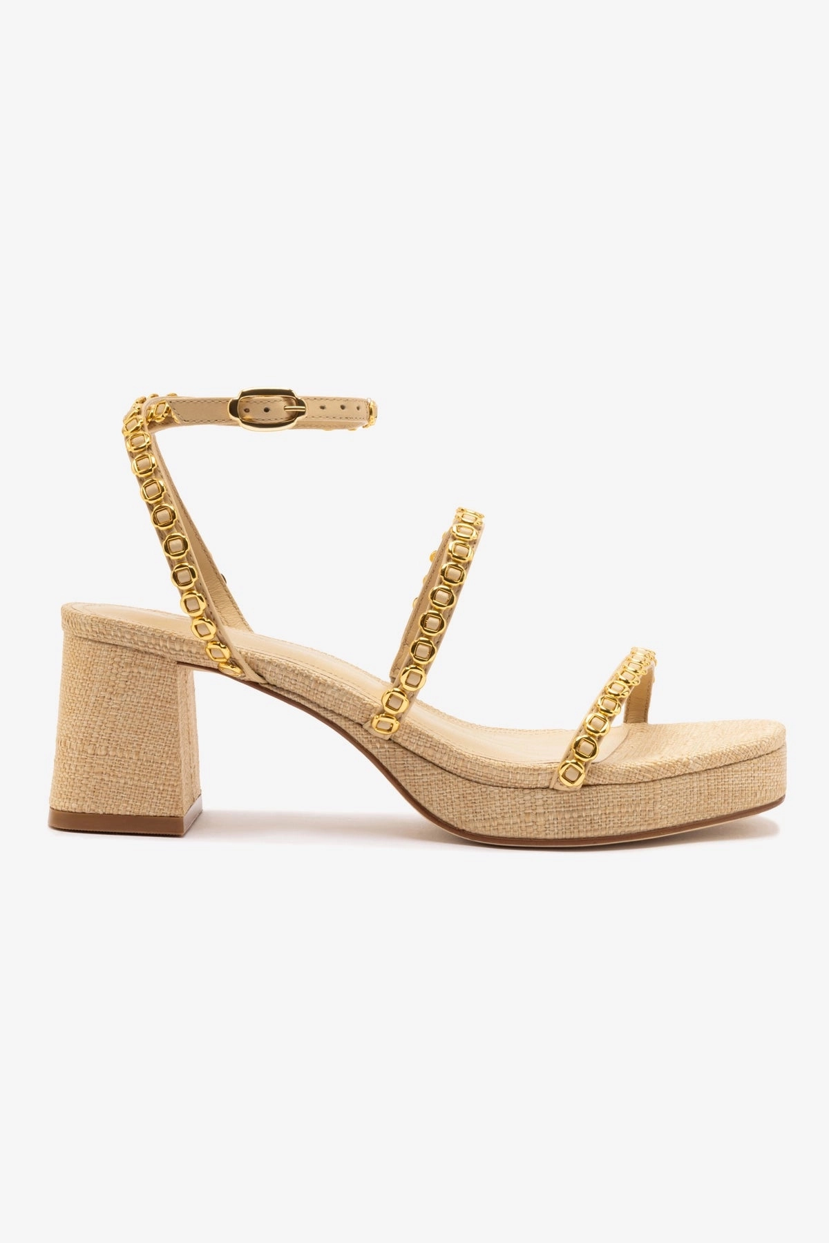 Gio Milanina Sandal In Beige Raffia Gloss Mood Firm Ground