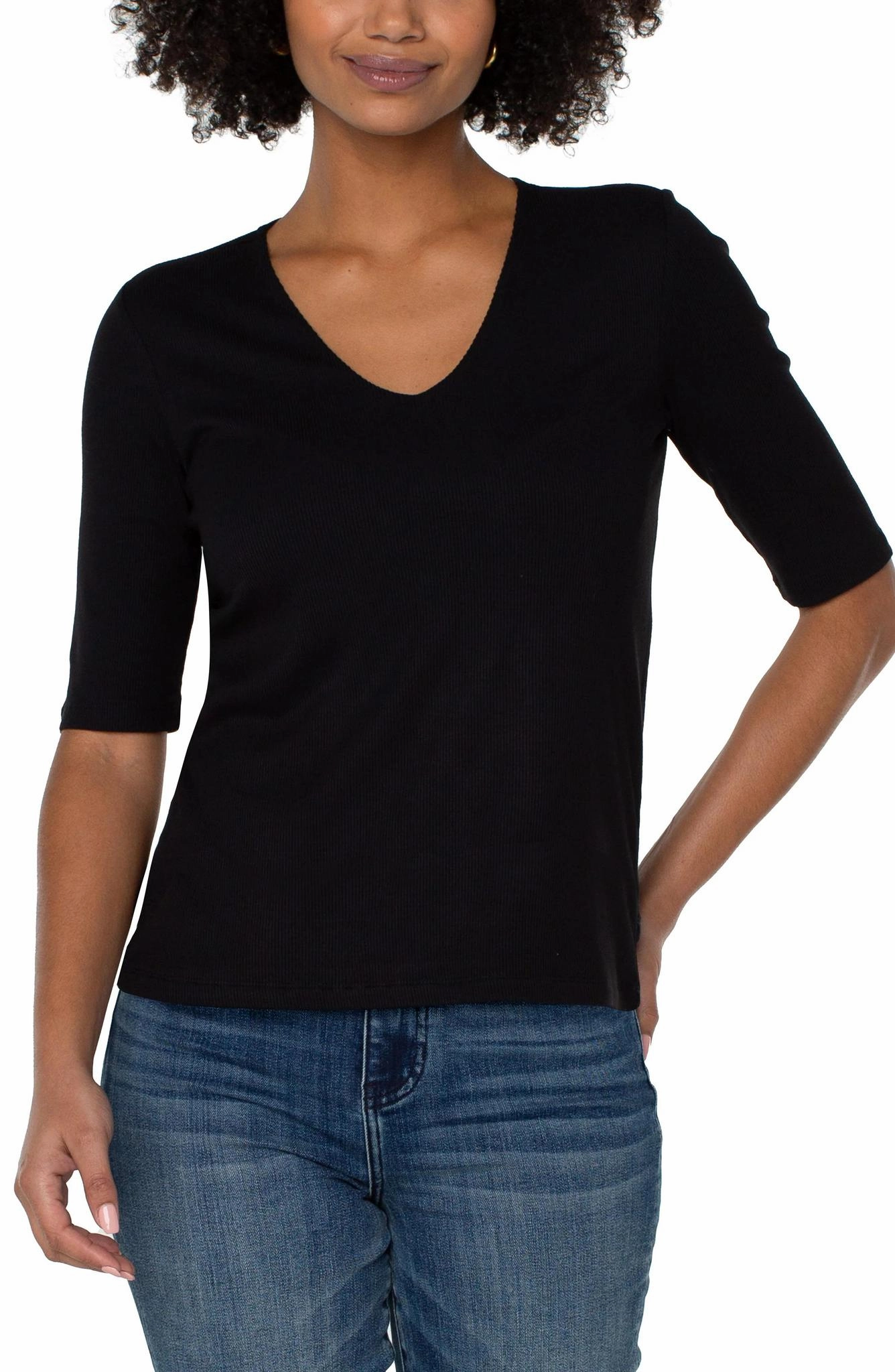 SheerLayering Easy Style Liverpool Double Layer V-Neck