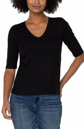 SheerLayering Easy Style Liverpool Double Layer V-Neck
