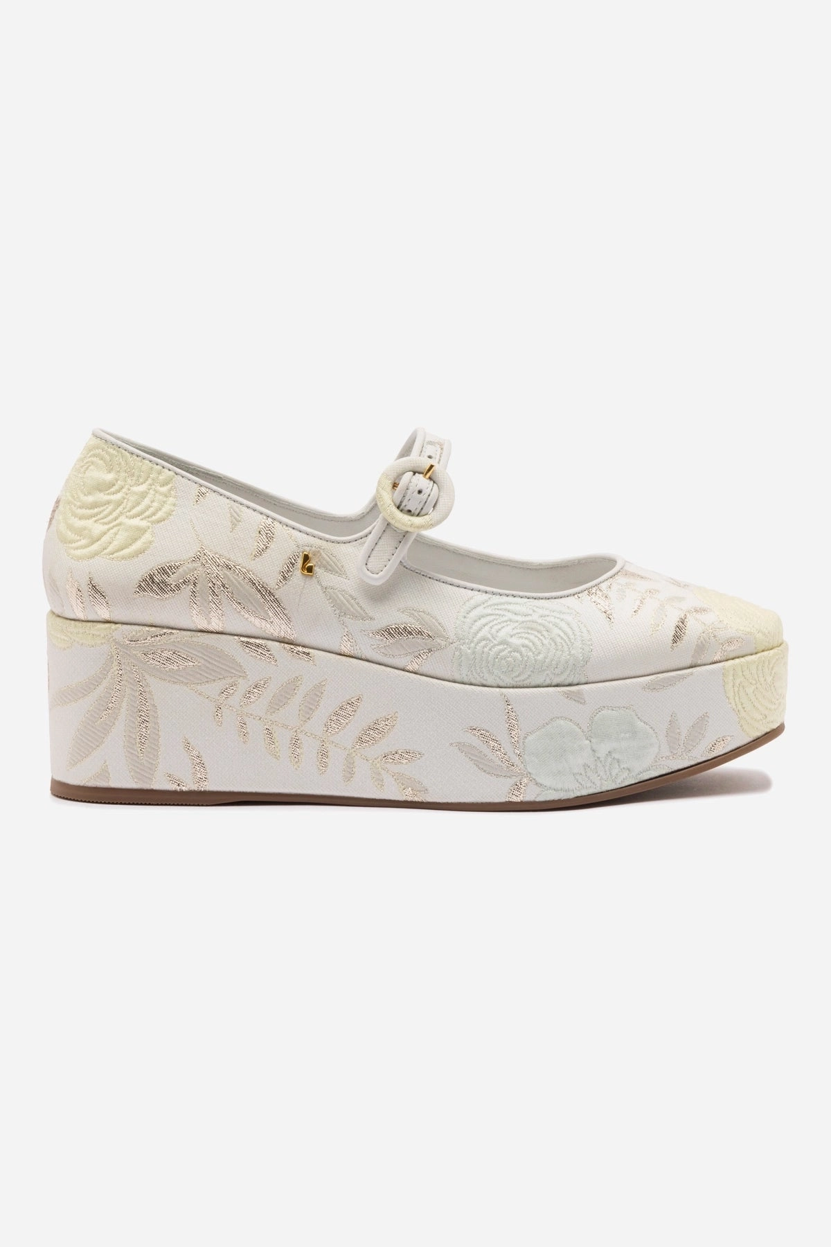 Larroud x Markarian Blair Flatform In Yvette Ivory Brocade Skate Cool Stride Bold
