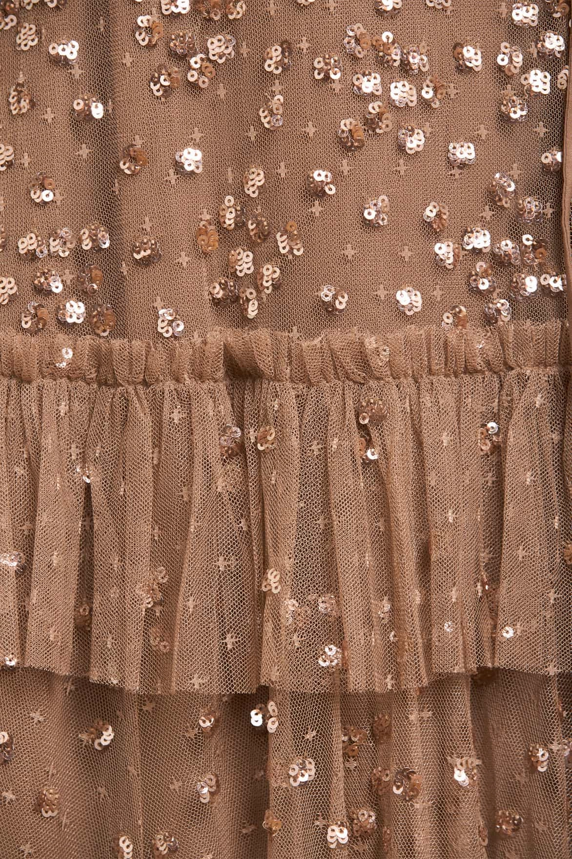 Leila Dot Tiered Cape Ankle Gown Chic Statement