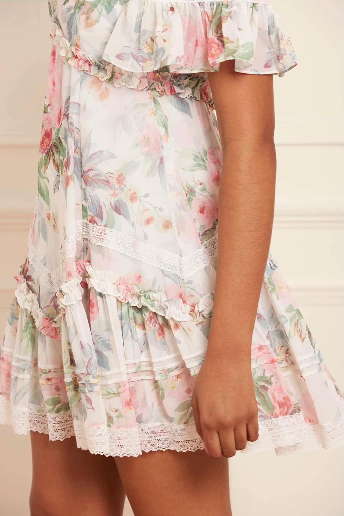 Paradise Garden Sonata Georgette Micro Mini Dress All Season Stylish Mood