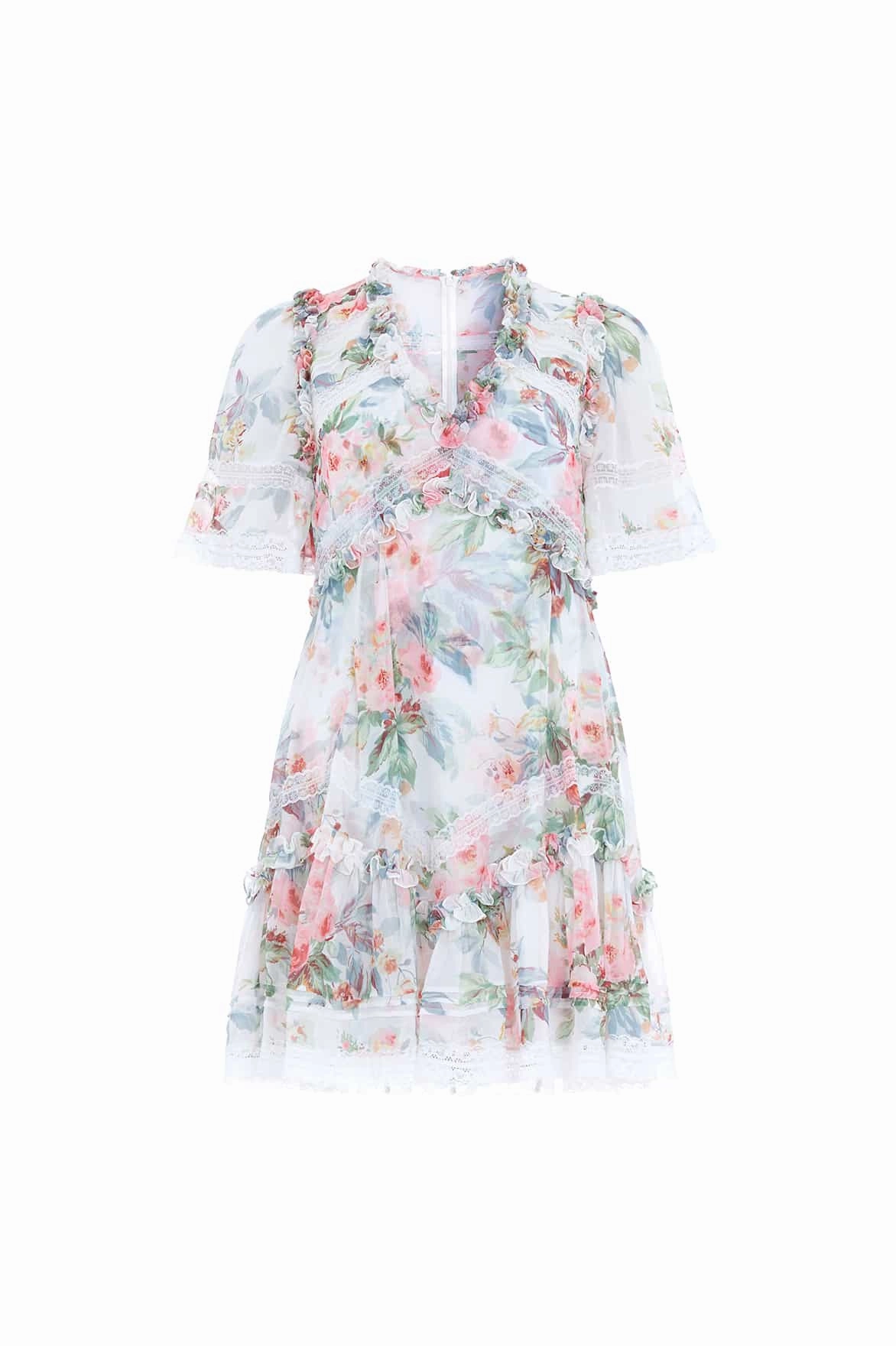 Soft Finish Paradise Garden Sonata Georgette Micro Mini Dress