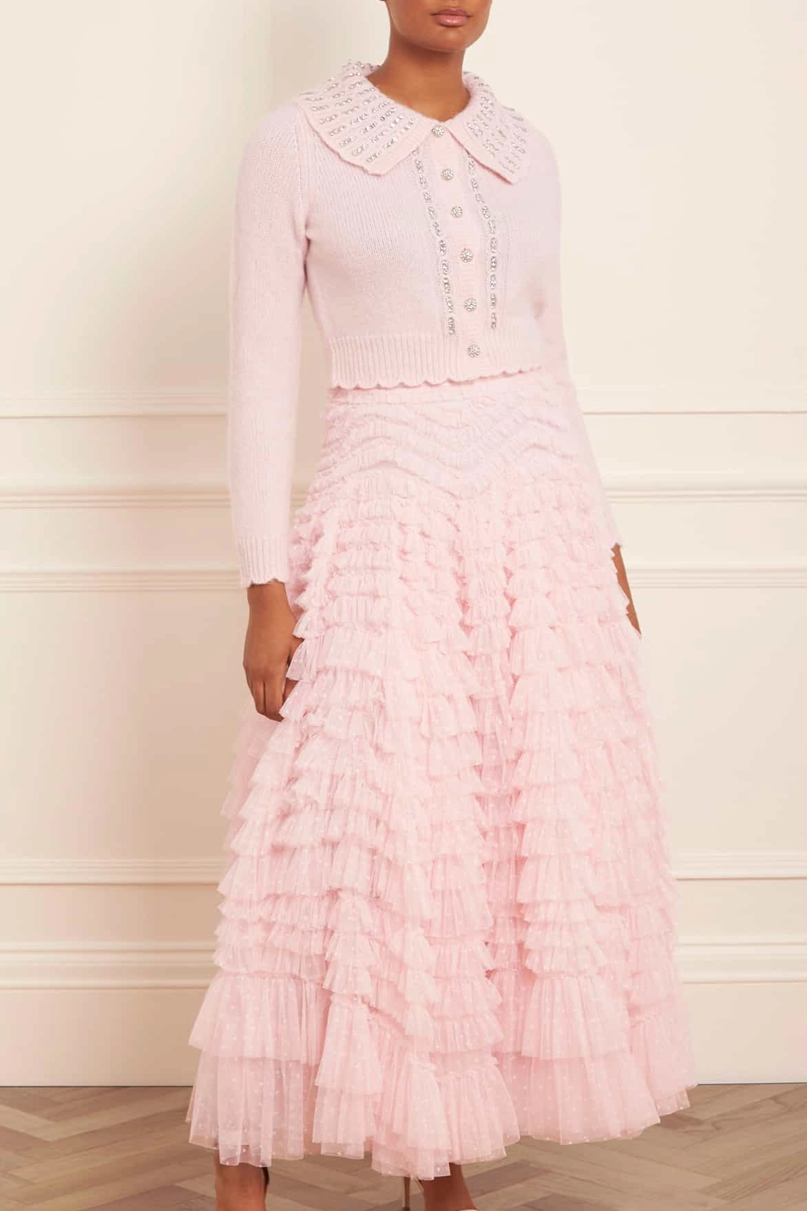 Hattie Ruffle Ankle Skirt Unique Feature Smart Fit