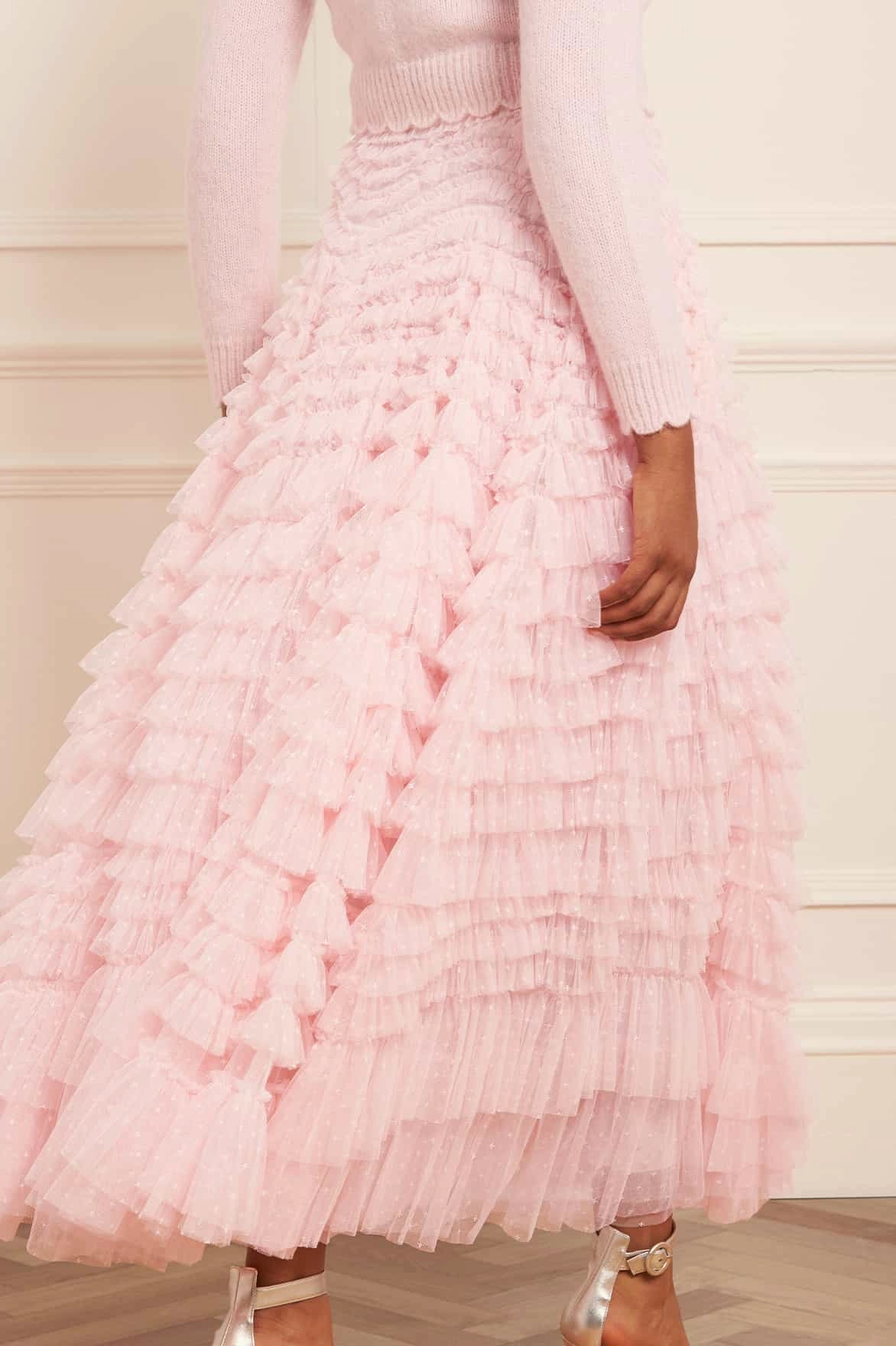 Hattie Ruffle Ankle Skirt Sleek Motion