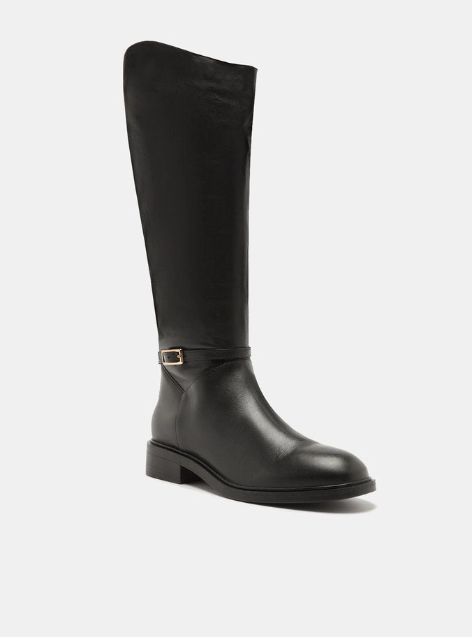 Mckenna Leather Wide  Block Boot Hiking