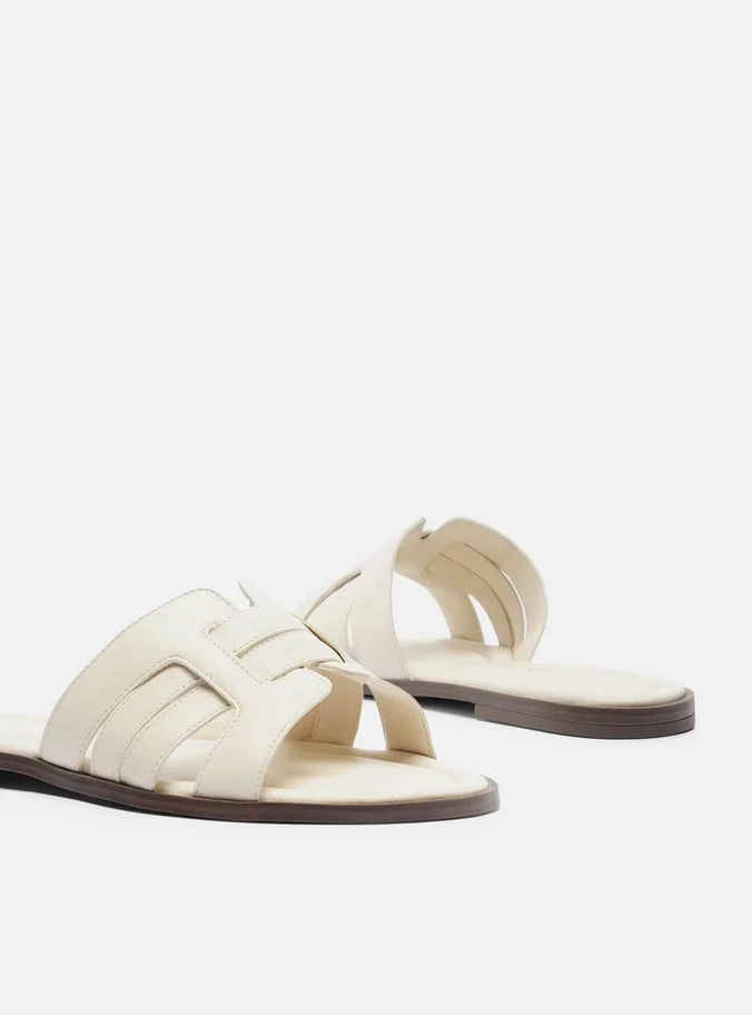 Padded Heel Hanna Leather Flat