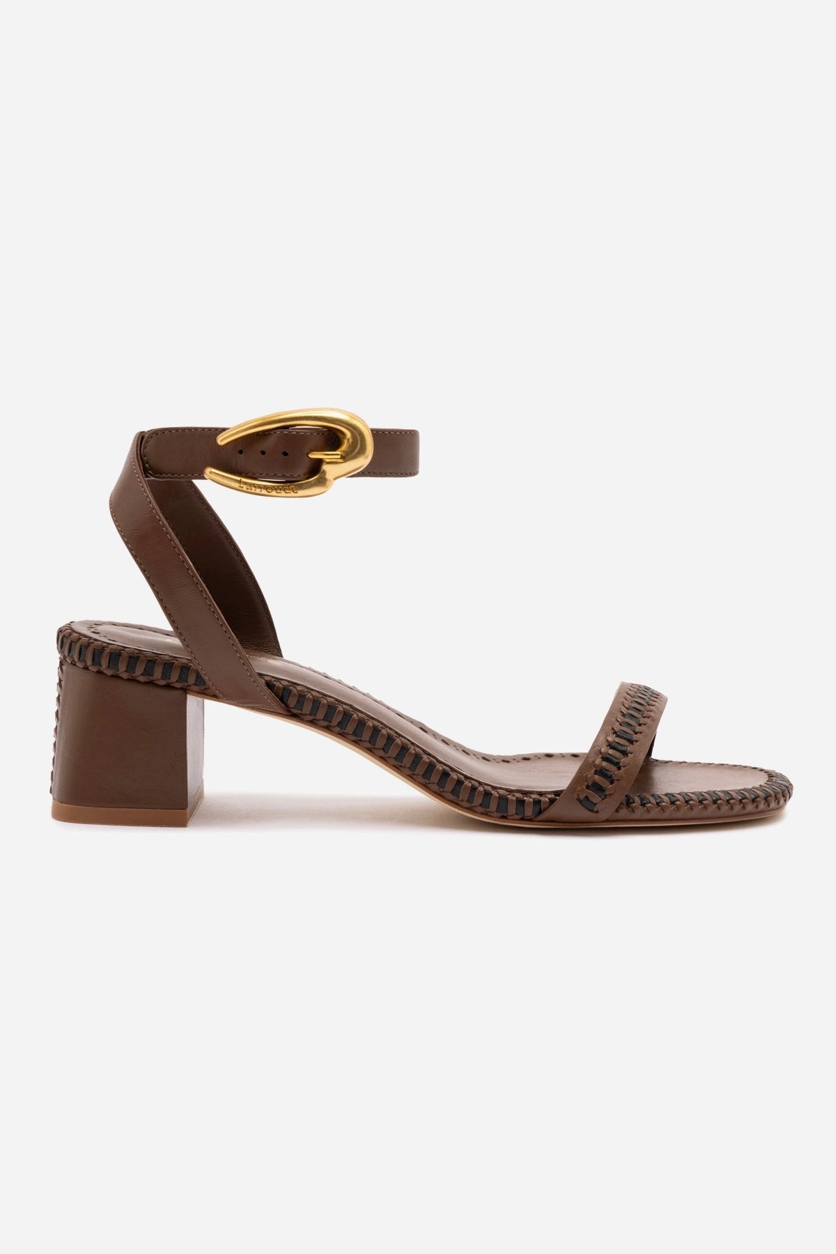 Verona Block Sandal In Burnt Umber Leather Sand Move
