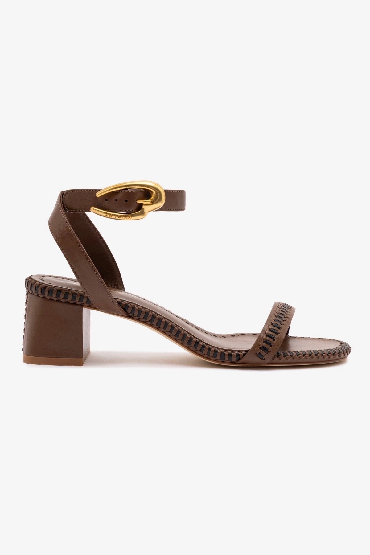 Rolling Motion Support Flex grooves Verona Block Sandal In Burnt Umber Leather
