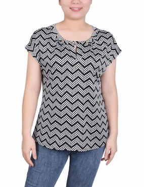 Printed Hoodie Eco Friendly Dye Process Extended Sleeve Top With Grommets