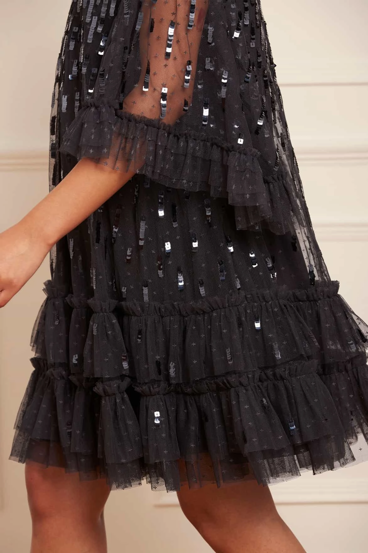 Soft Weave Sequin Dash Mini Dress