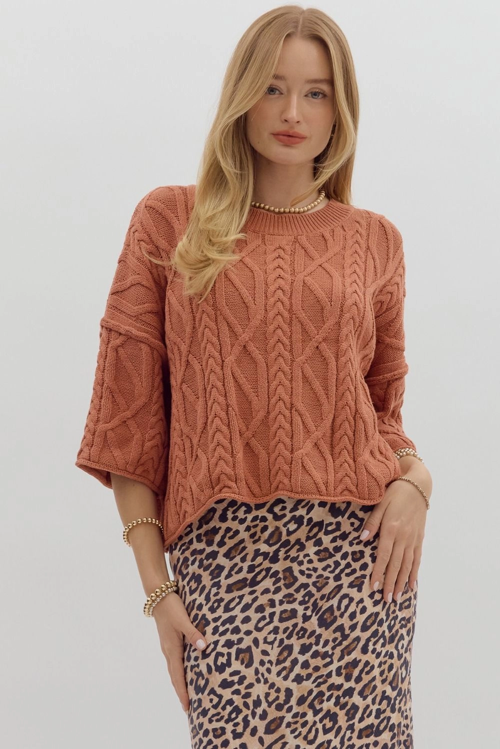 TaglessCollar Quick Dry Tech Something Extra Rust Sweater