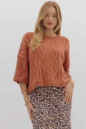 TaglessCollar Quick Dry Tech Something Extra Rust Sweater