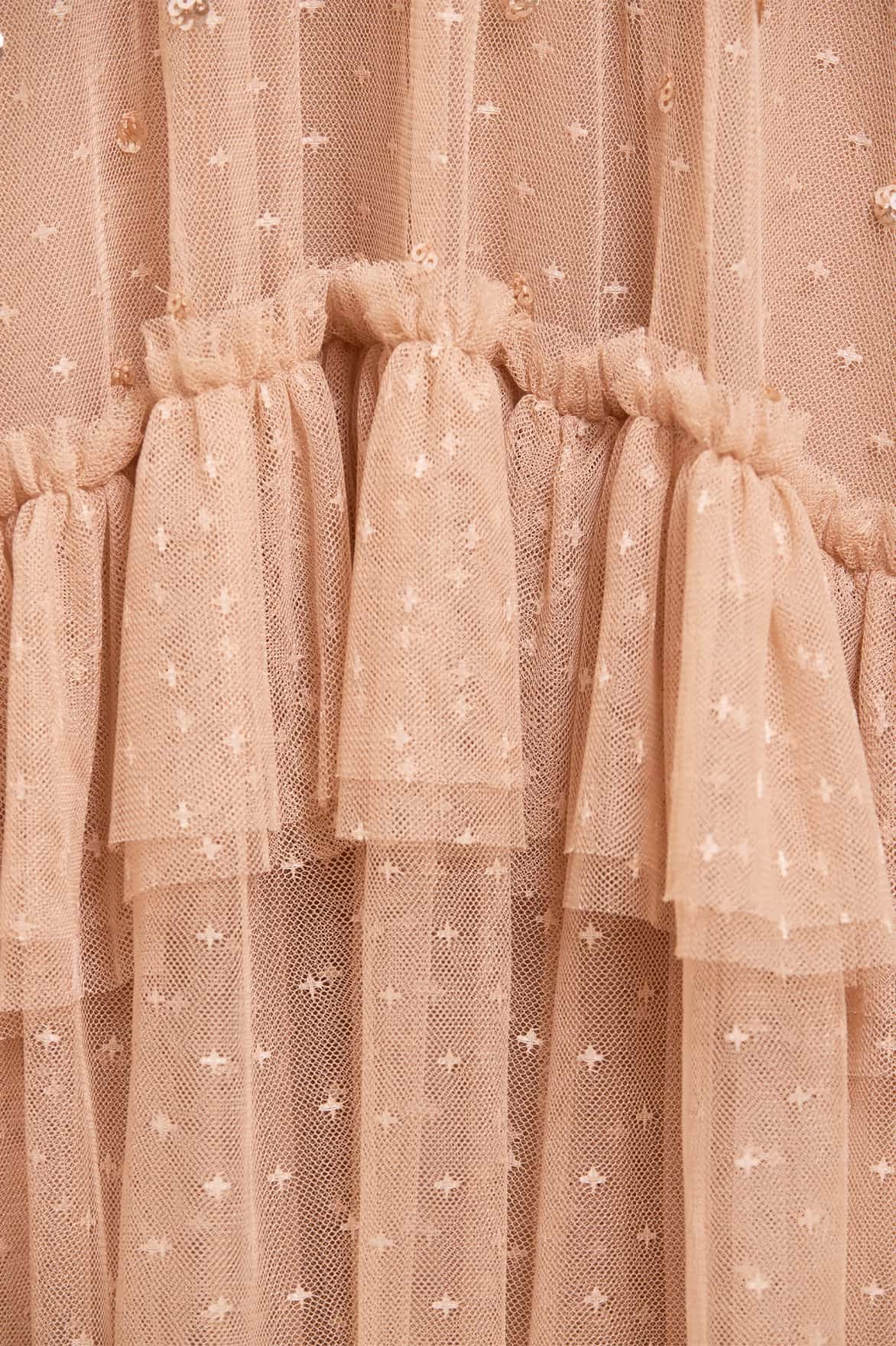 All Daywear Vibe Style Sequin Glimmer Rouched Off-Shoulder Gown