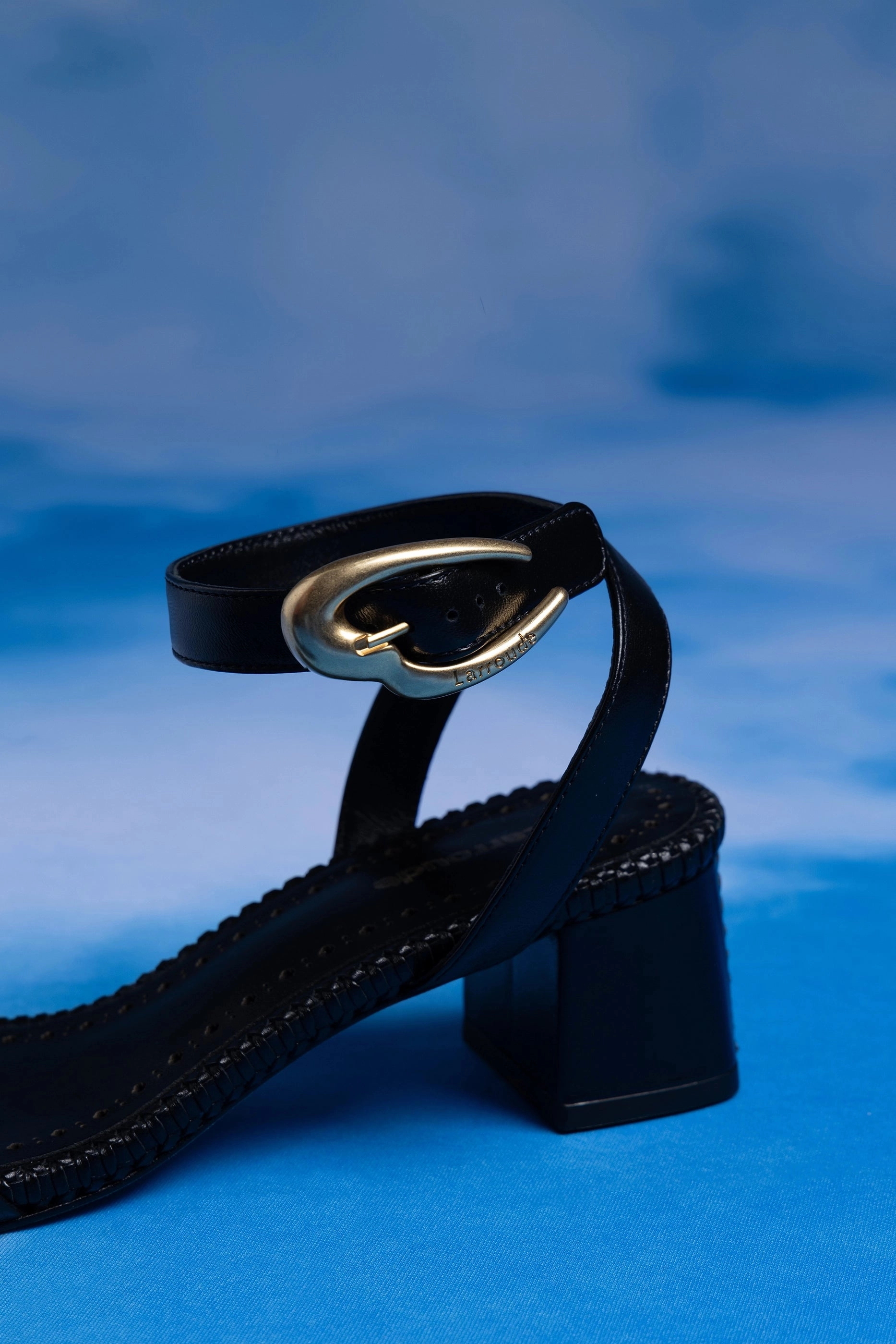 Verona Block Sandal In Black Leather All Comfort