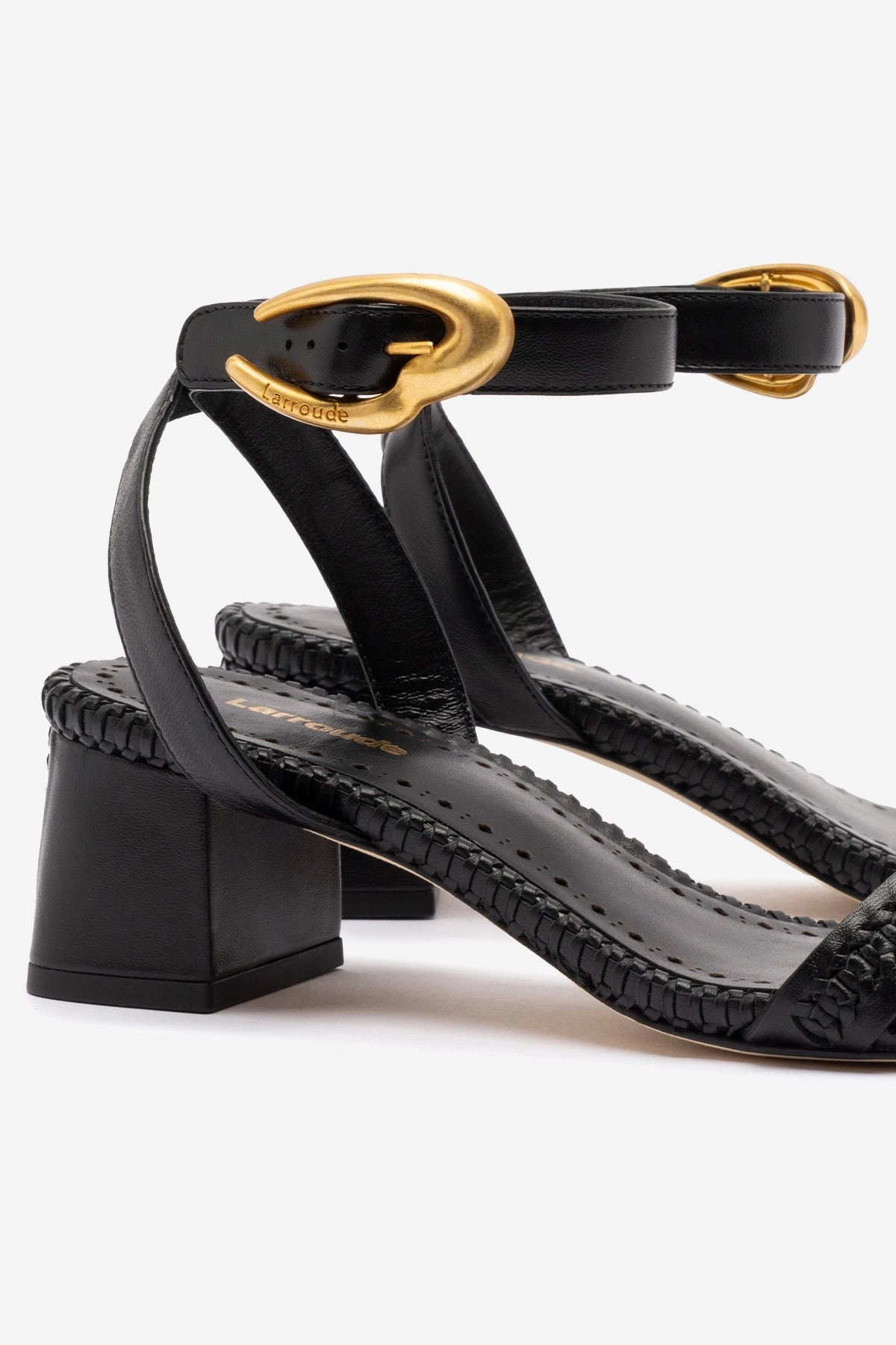 Torsional Stability Frame Verona Block Sandal In Black Leather
