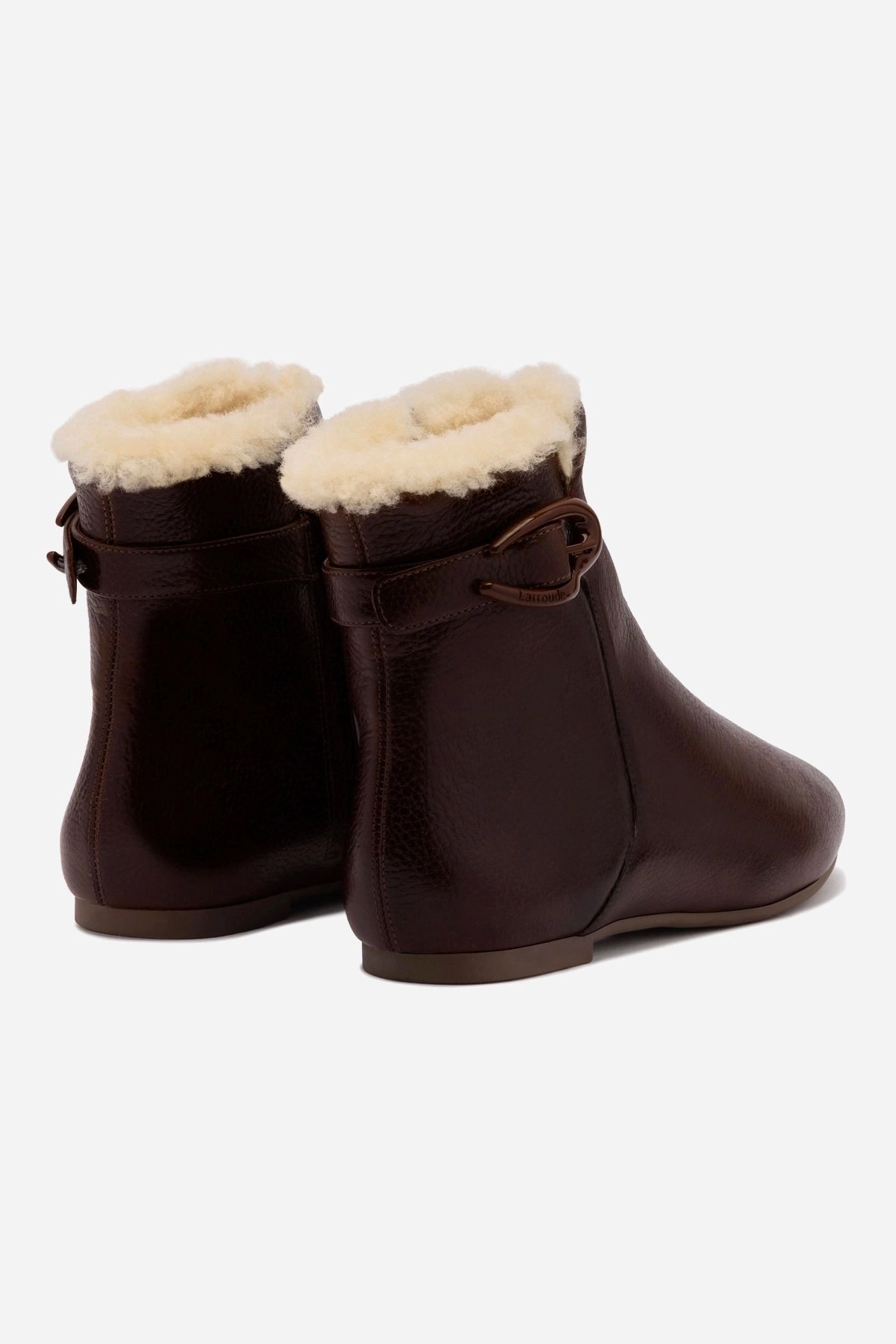 Mini Verona Boot In Brown Leather And Natural Shearling Angel Mood
