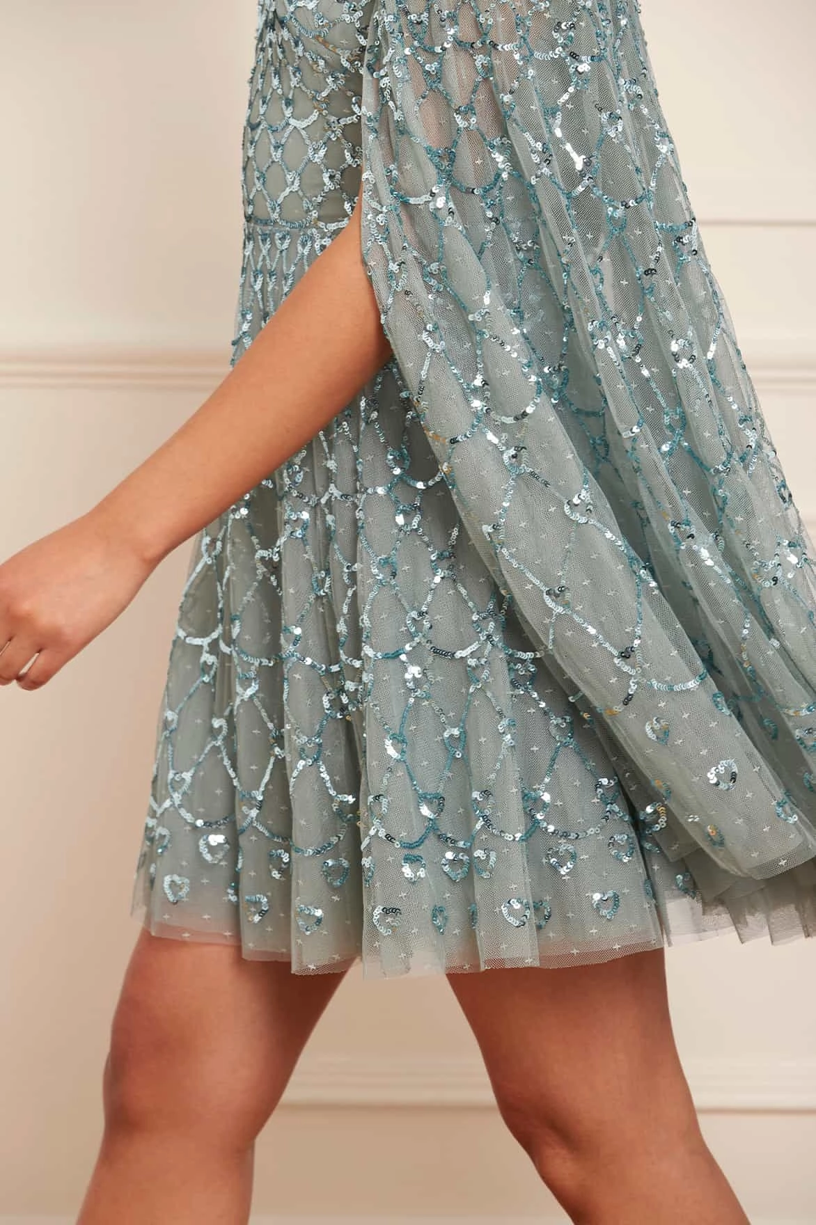 Indoor Event Heart Lattice Micro Mini Dress