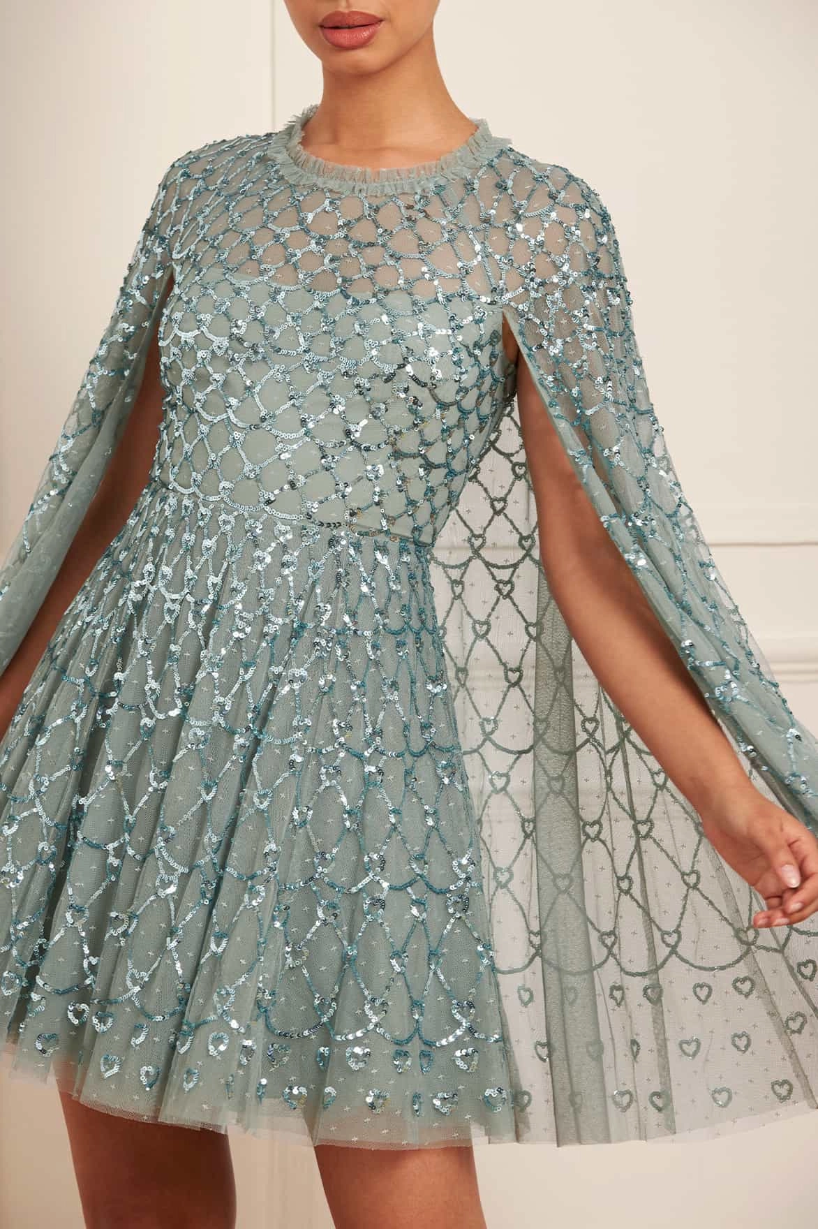 Seasonal Mood Heart Lattice Micro Mini Dress