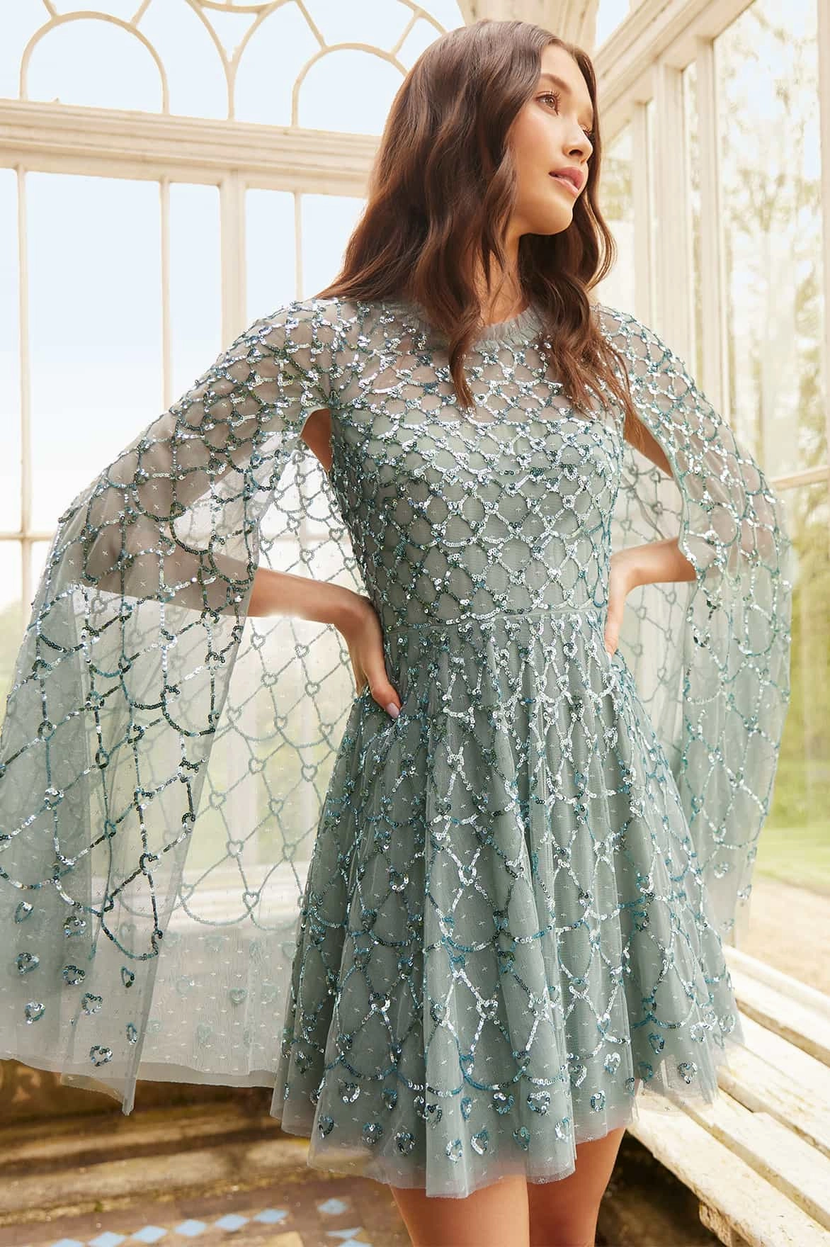 Heart Lattice Micro Mini Dress Premium Quality Garden-Party