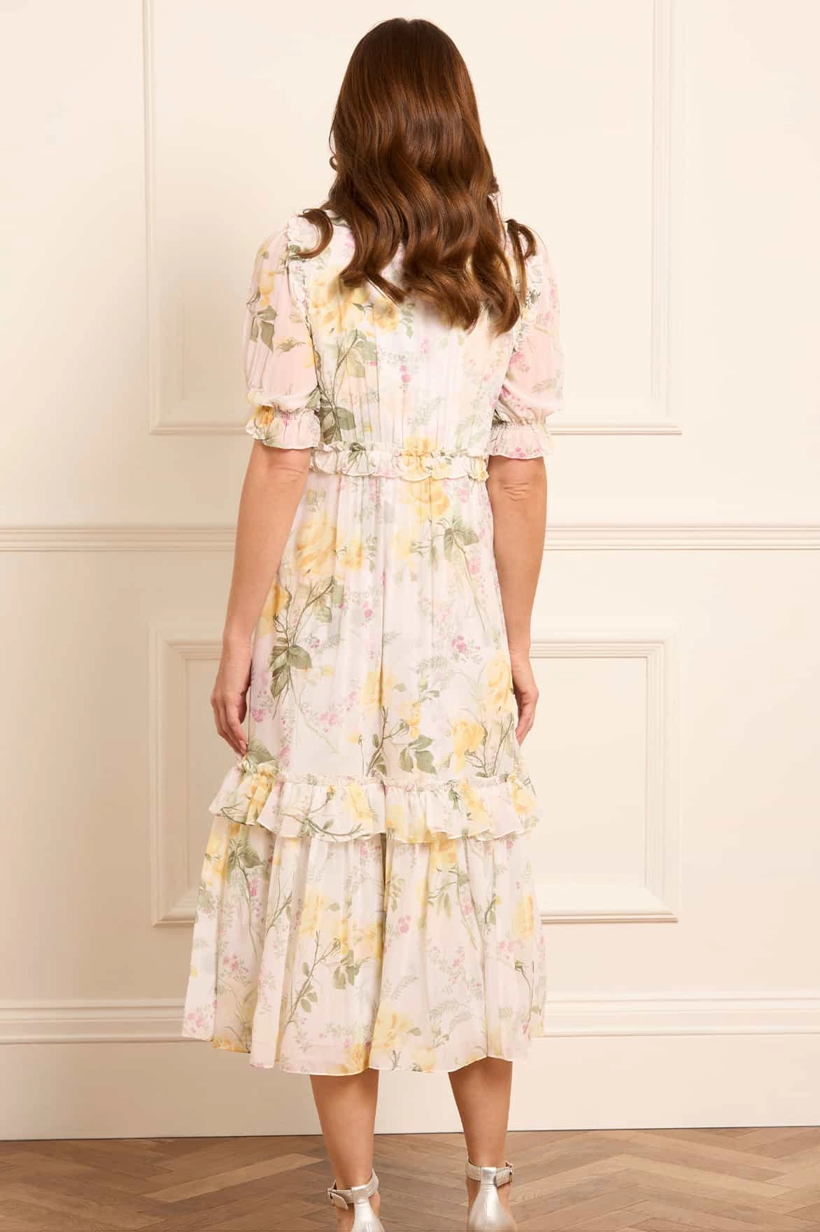 Rose Chiffon Short Sleeve Ballerina Dress Soft Mesh