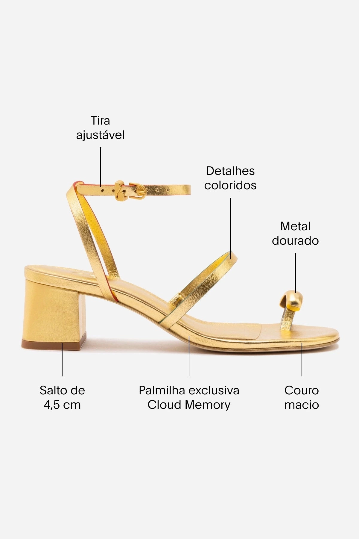 Grab Now Vintage Mood Biarritz Block In Gold Metallic Leather