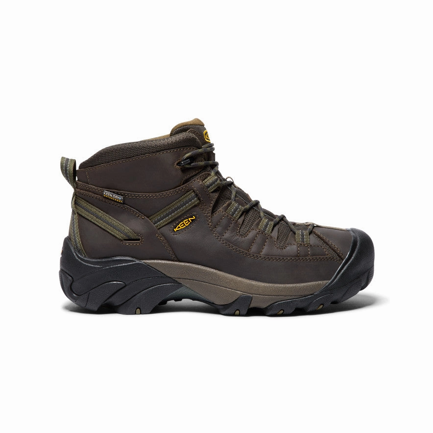 Durable Shell Comfort Seeker Men's Targhee II Mid Waterproof Hiking Boots  |  Canteen/Dark Olive
