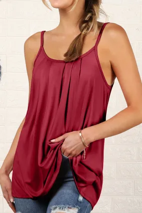 FRONT PLEATED CAMI TANK TOP WITH PLUS SIZE OrganicCotton