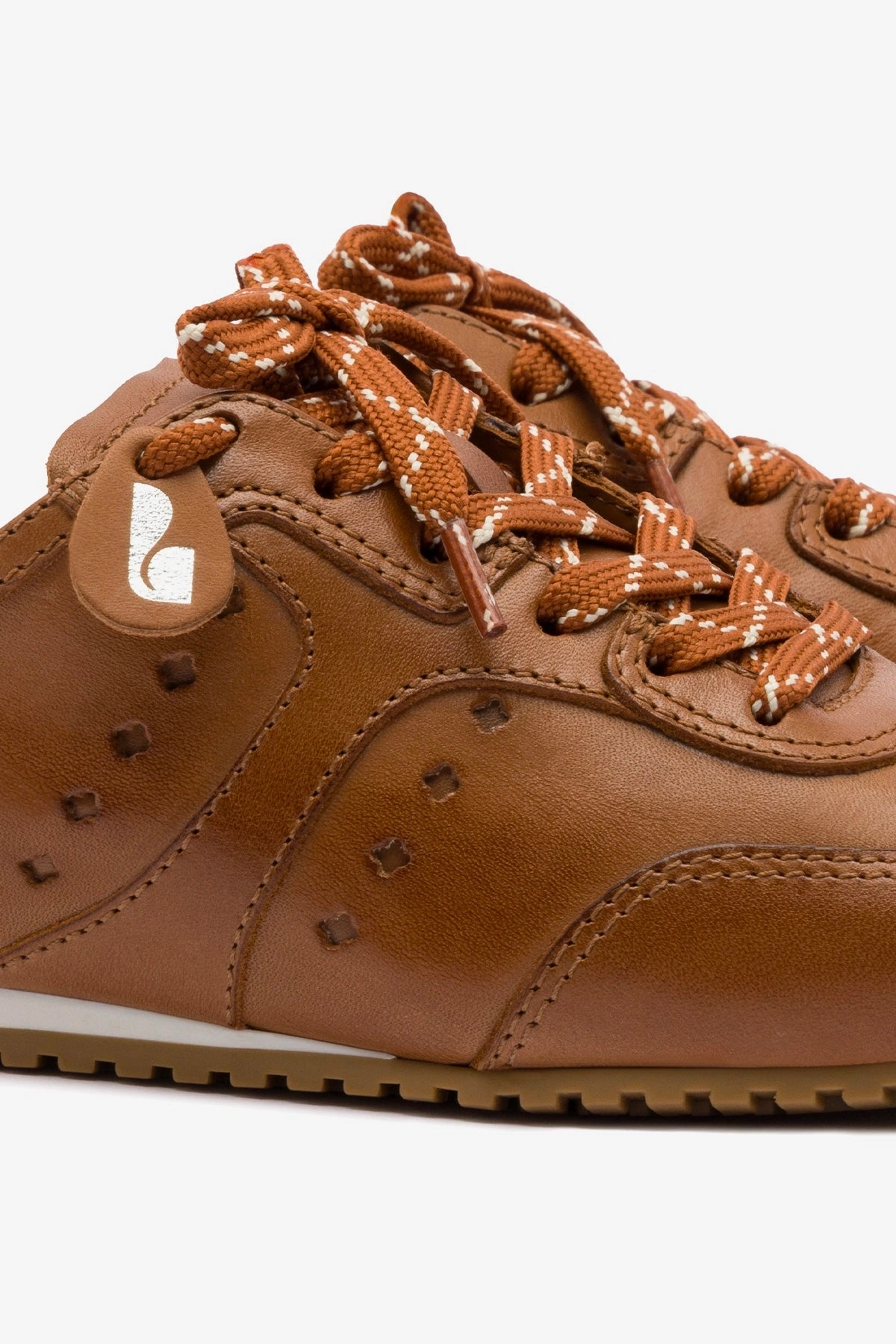 Denim Cool Energy Walk Stella Mule In Caramel Leather