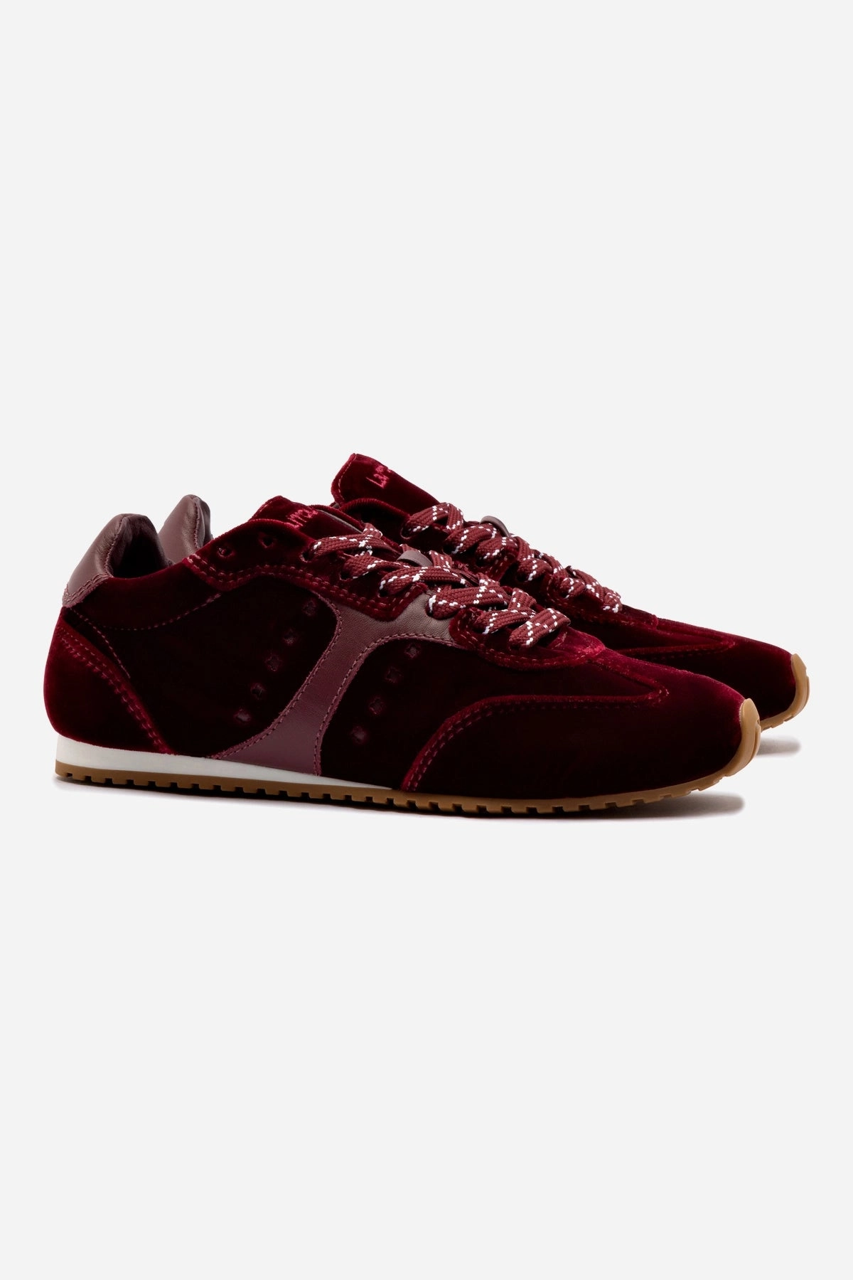 Stella Sneaker In Wine Velvet Hill Walk Urban Sleek