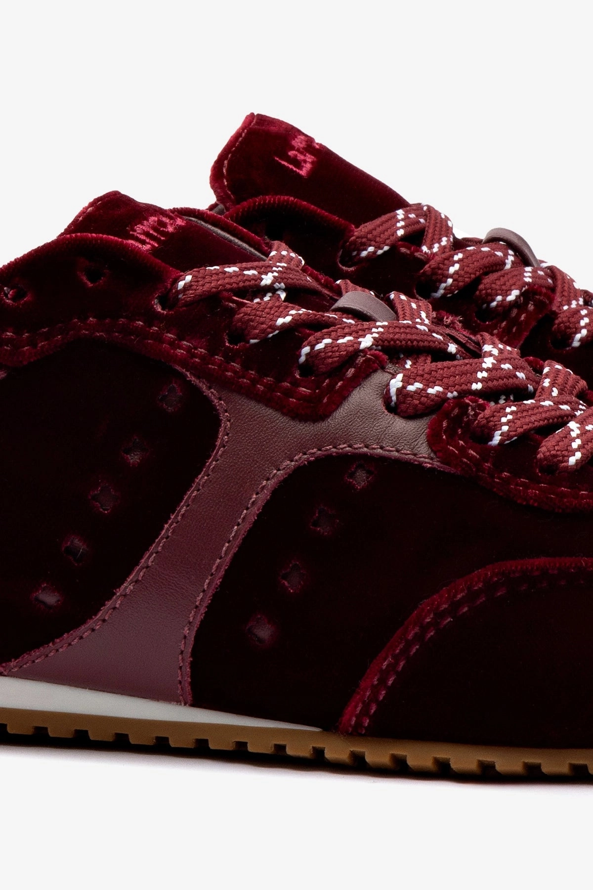 Stella Sneaker In Wine Velvet Comfort Shank