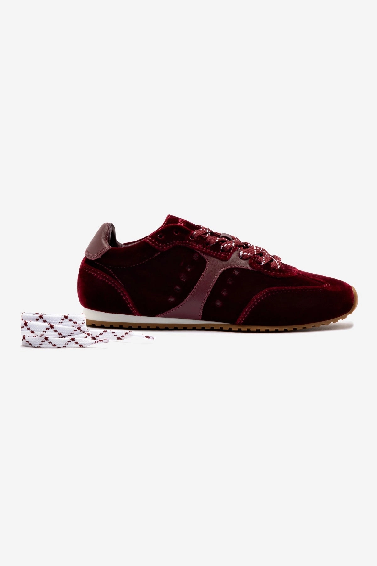 Stella Sneaker In Wine Velvet Run Free