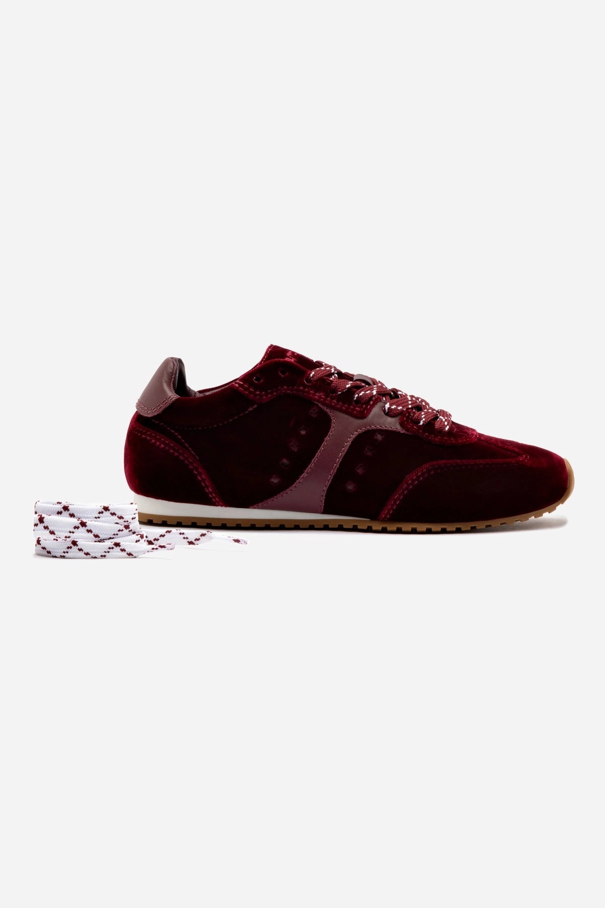 Stella Sneaker In Wine Velvet Ultra Light Cushioning
