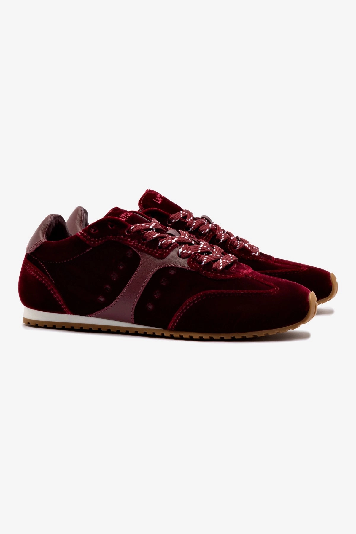 Stella Sneaker In Wine Velvet Flexible Outsole Construction Park Step