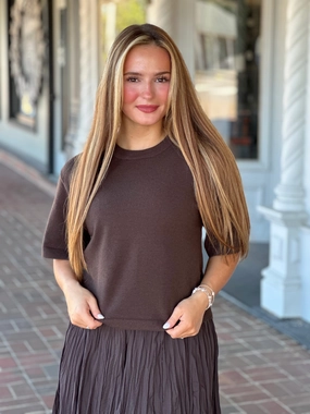 Garment Dyed Finish Steve Madden Kori Sweater in Dark Espresso