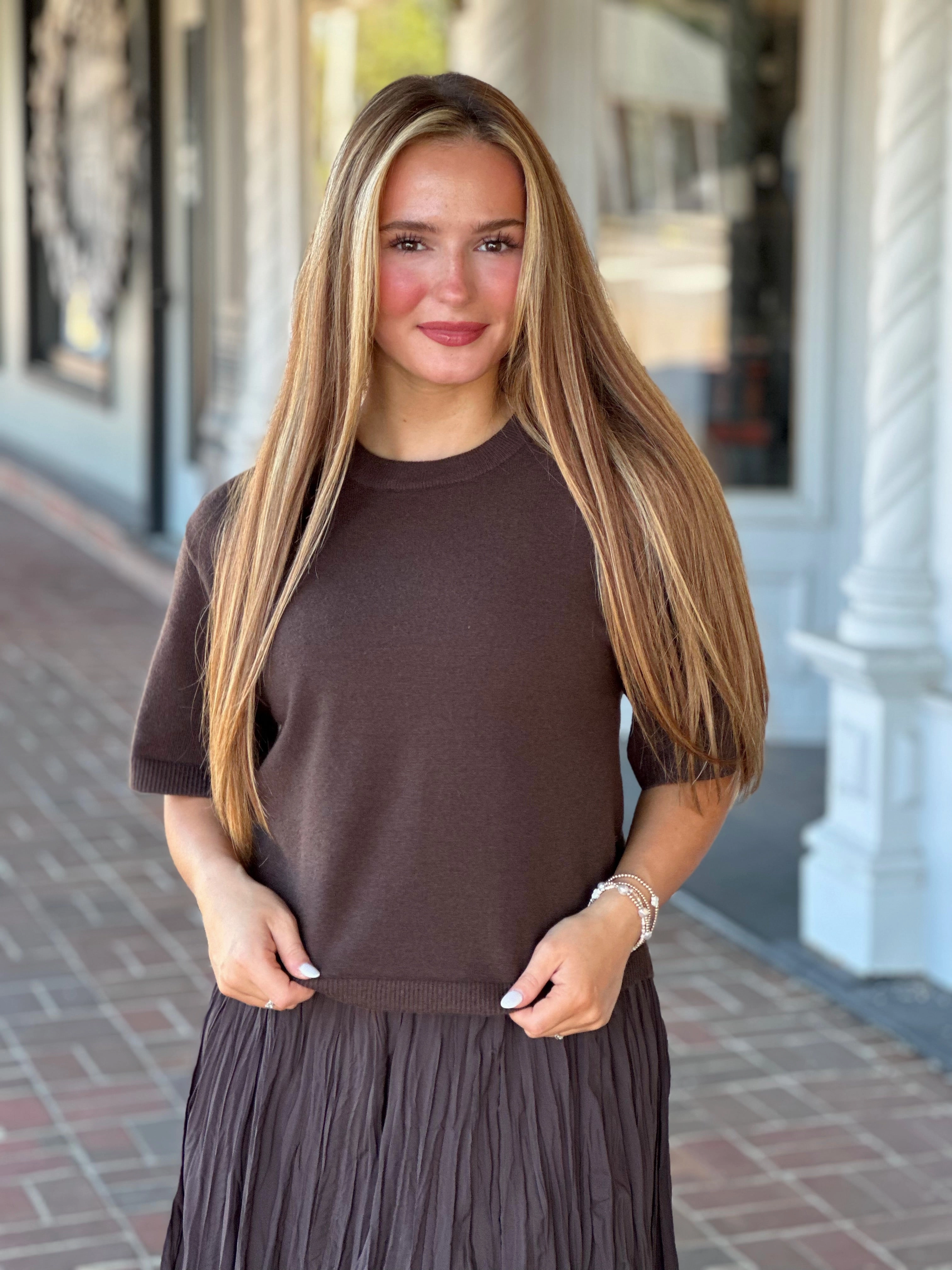 Garment Dyed Finish Steve Madden Kori Sweater in Dark Espresso