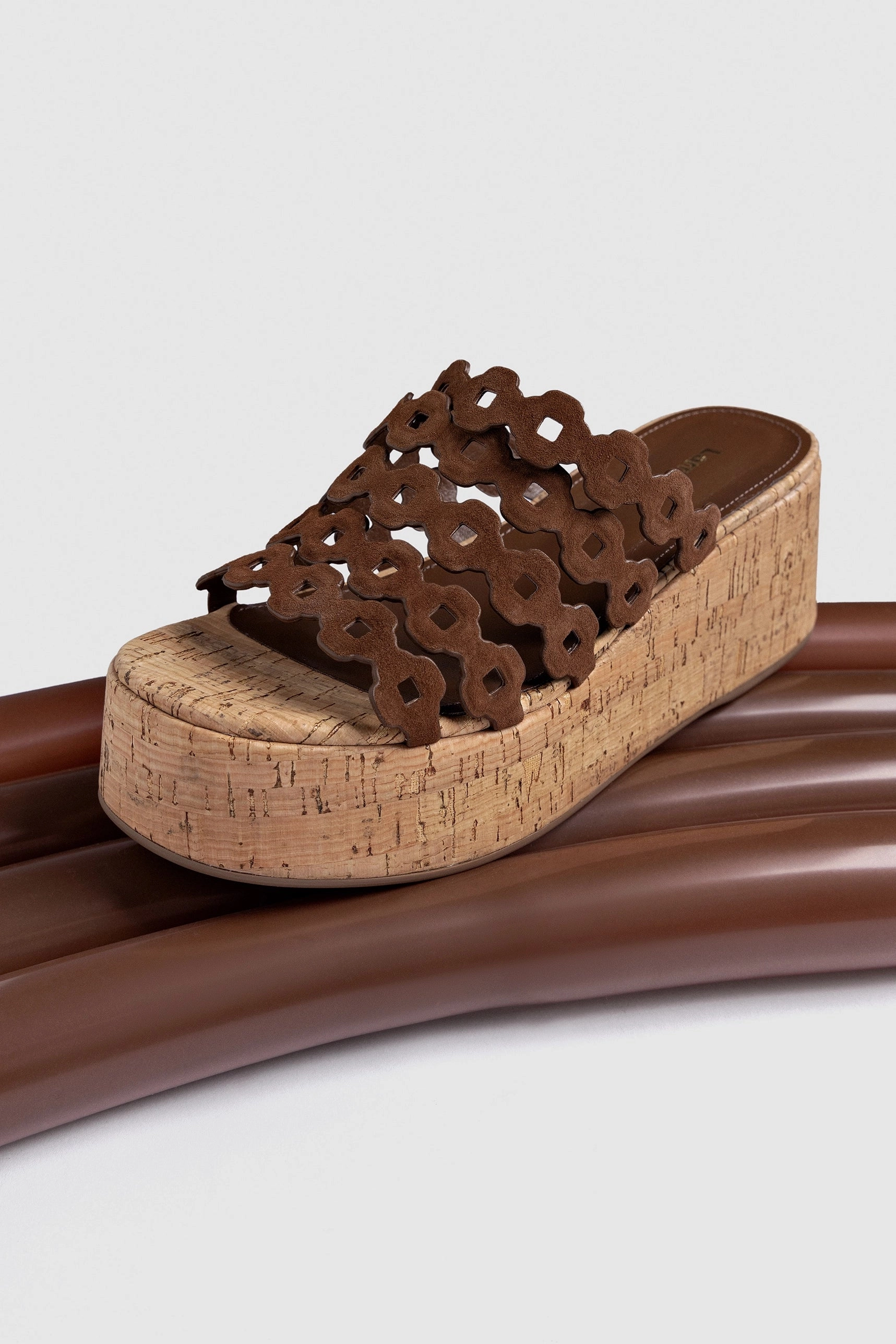 Charli Mule In Burnt Umber Suede Comfort collar Torsion control