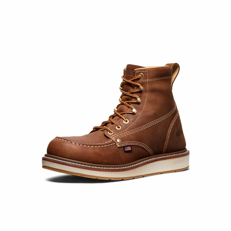 Men's Liberty 6" Boot (Soft Toe)  |  Leather Brown/Birch Slip On Style