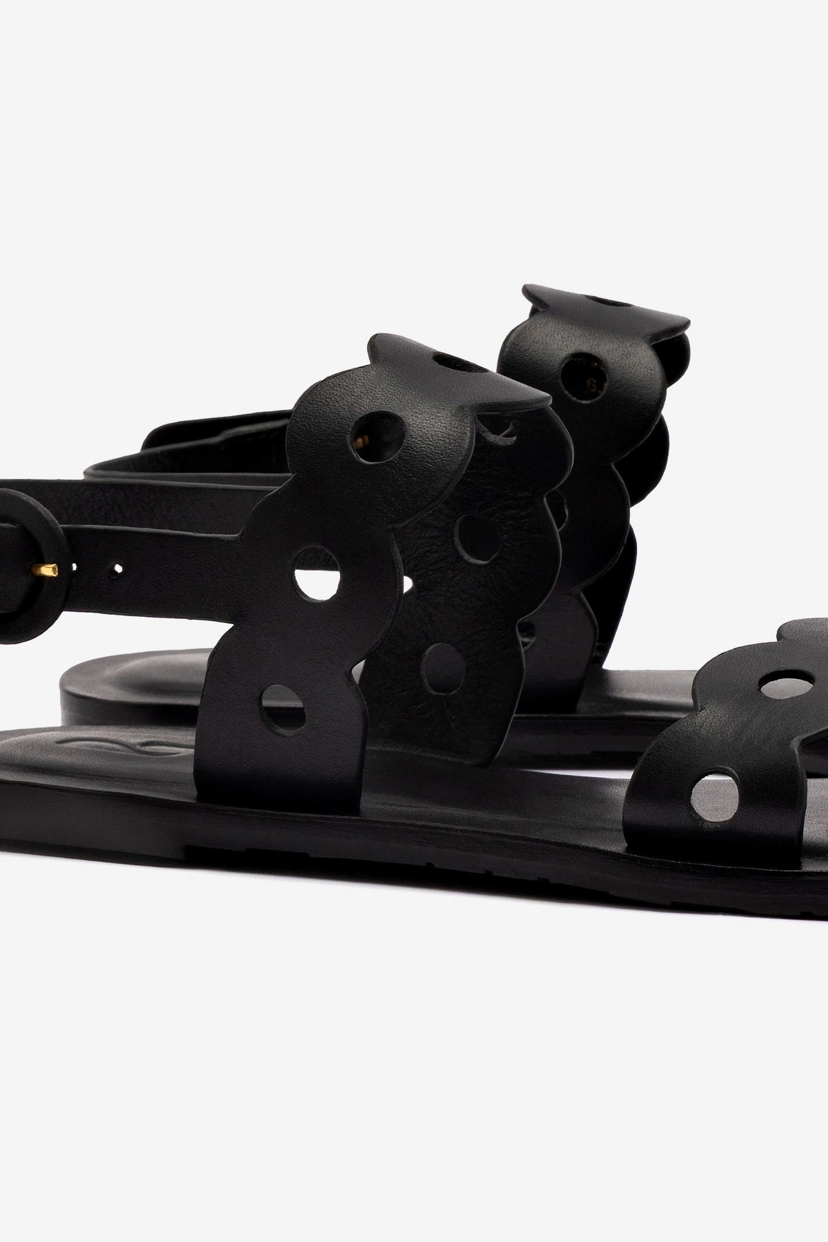 Pond Walk Baby Soft Florence Flat Sandal In Black Leather