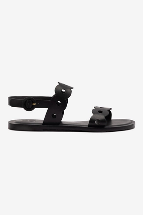 Florence Flat Sandal In Black Leather Soul Walk