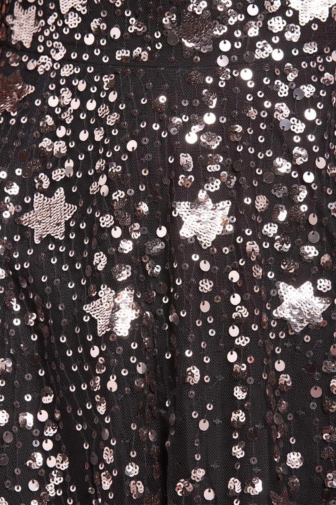 Smart Texture Shooting Stars Cape Micro Mini Dress