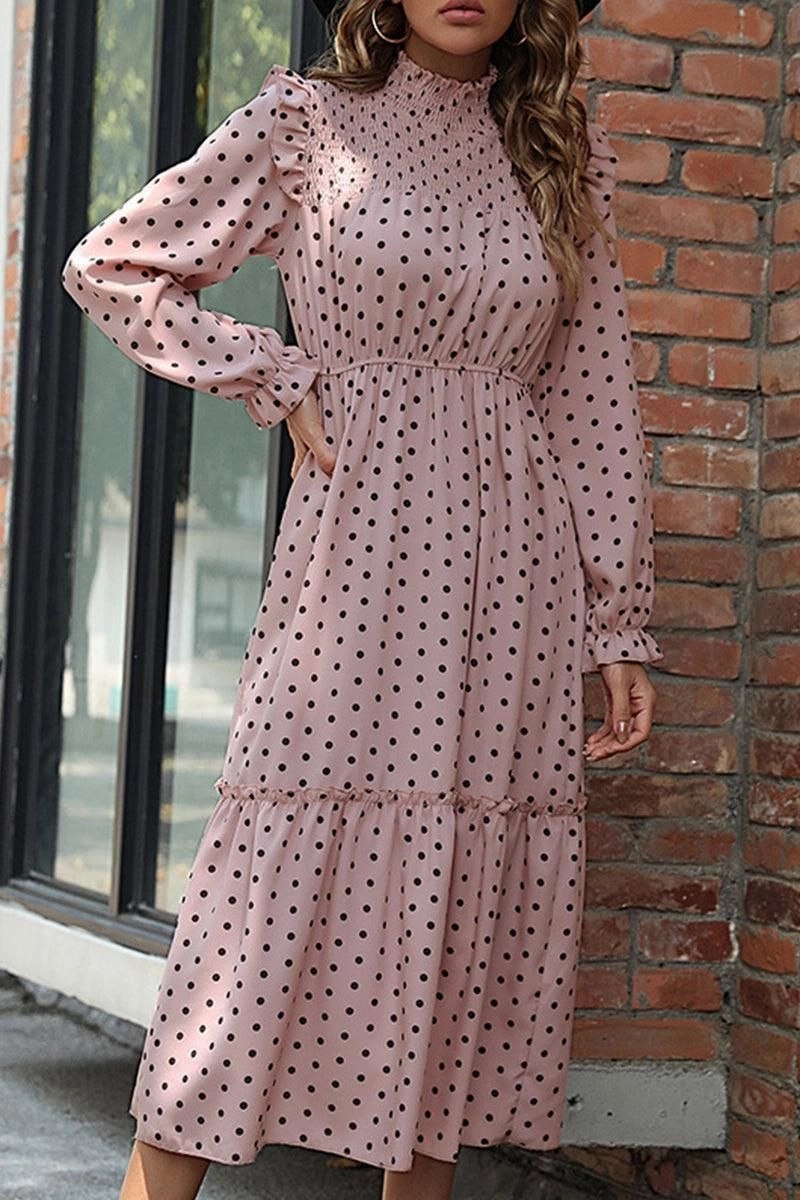 Soft Comfort Tall Girl POLKA DOT LACED SHOULDER MAXI DRESS