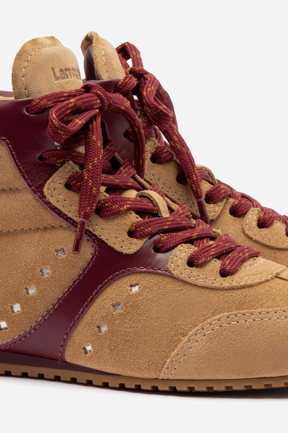 All Day Beach Walk Urban Chill Stella Mid Sneaker In Peanut Suede and Burgundy Leather