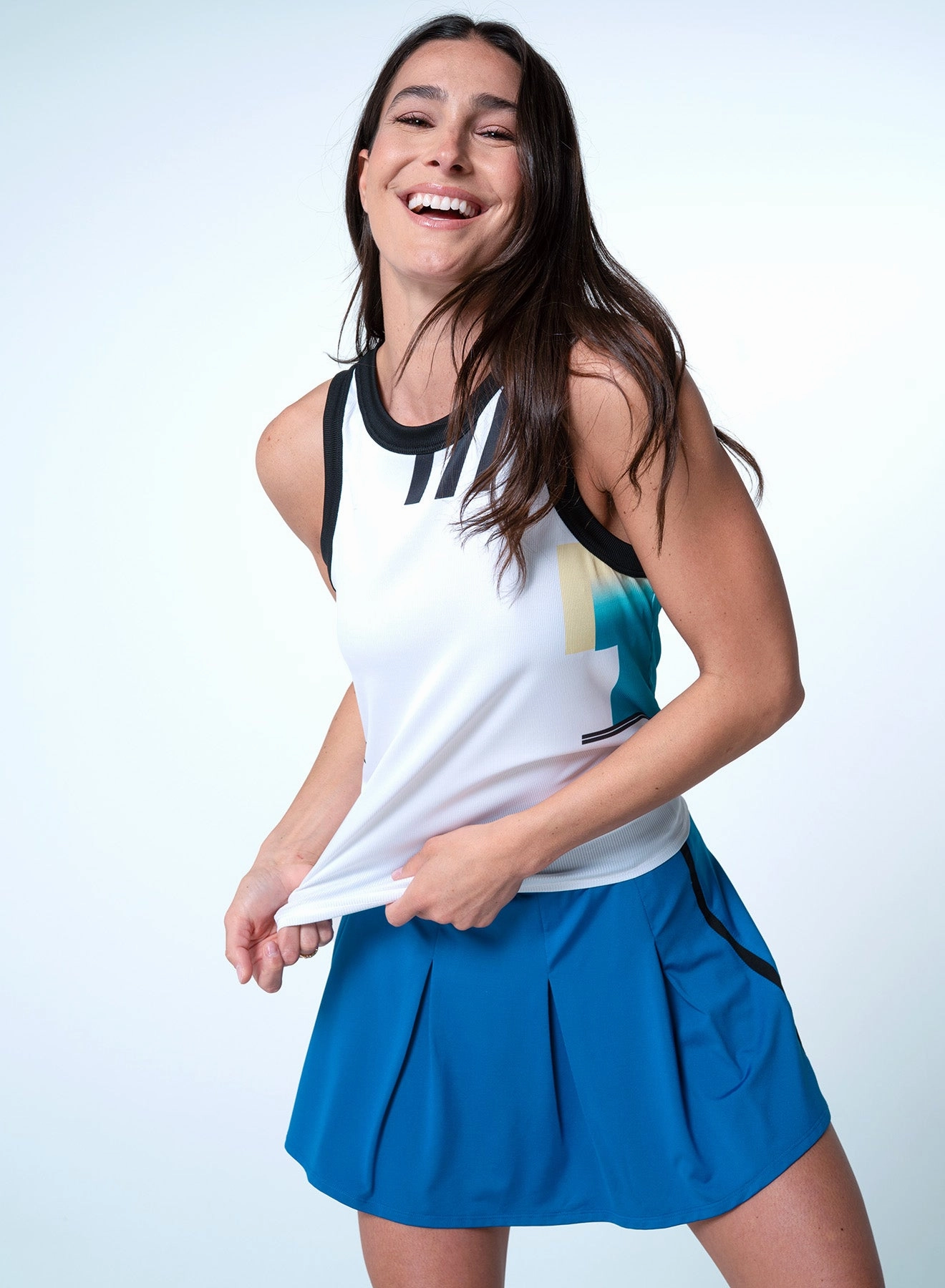 Machine Washable Fabric Stripe It Up Tie Back Tank