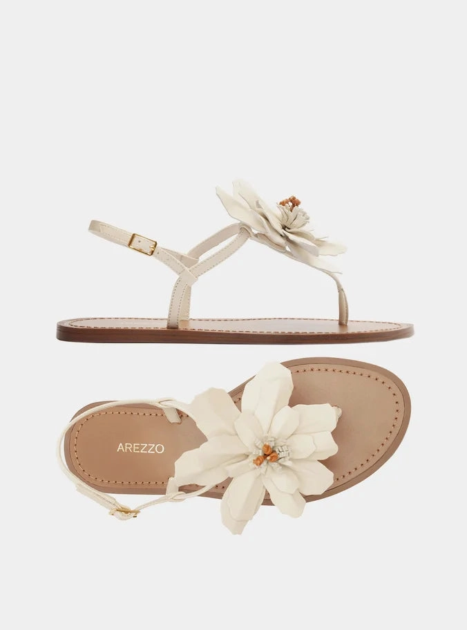 Daisy Leather Flat Summer Flat Shoes Comfortable Travel Sandals