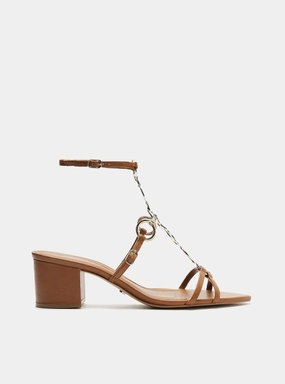 Edith Leather Block Sandal Sun Kissed