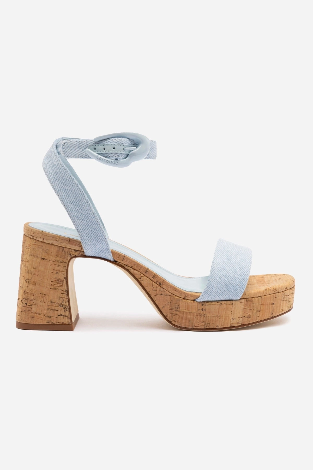 Anatomical Contour Design Energy Returning Foam Dolly Verona Low Sandal In Maya Denim and Natural Cork