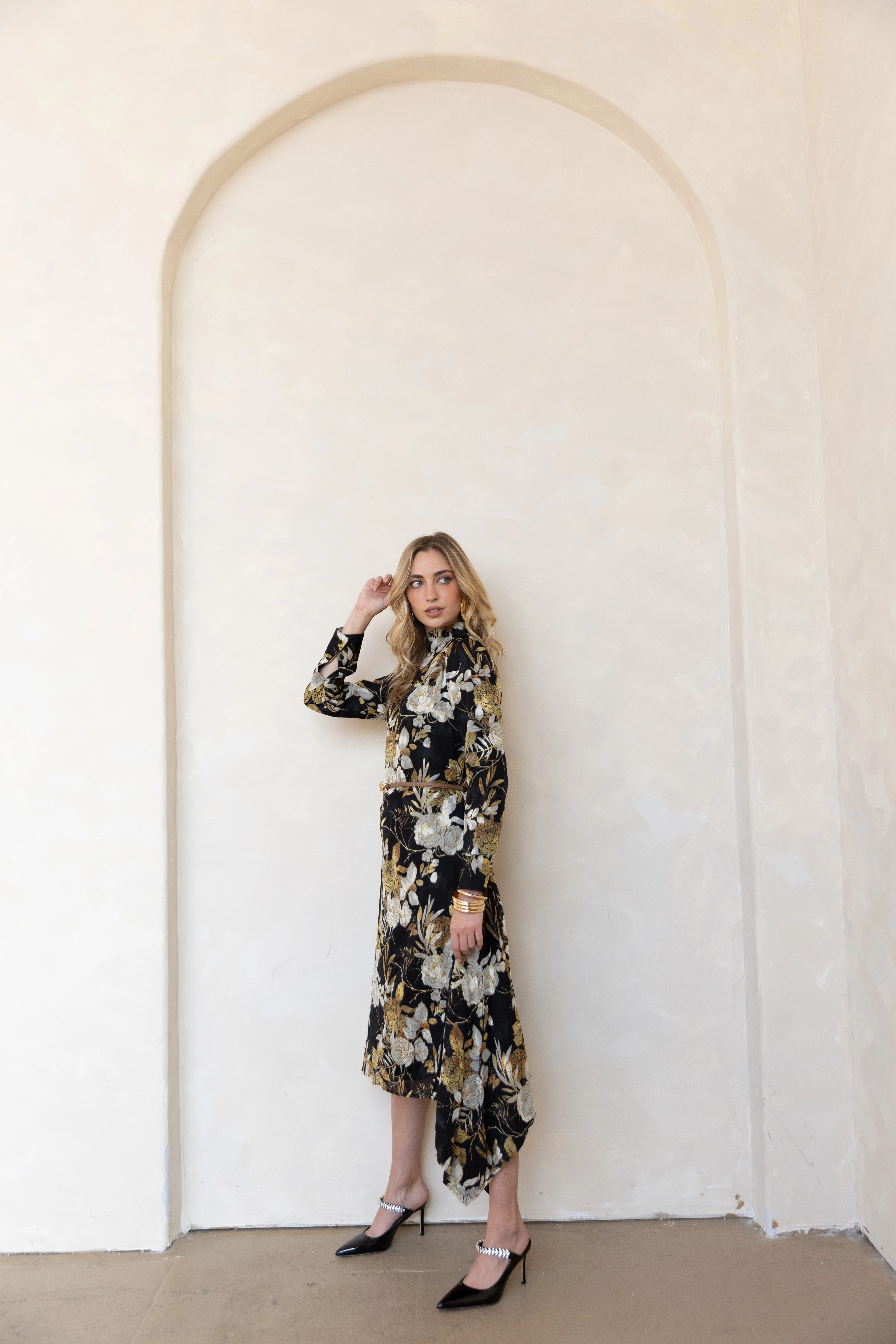 Jillian Floral Dress Semi Sheer