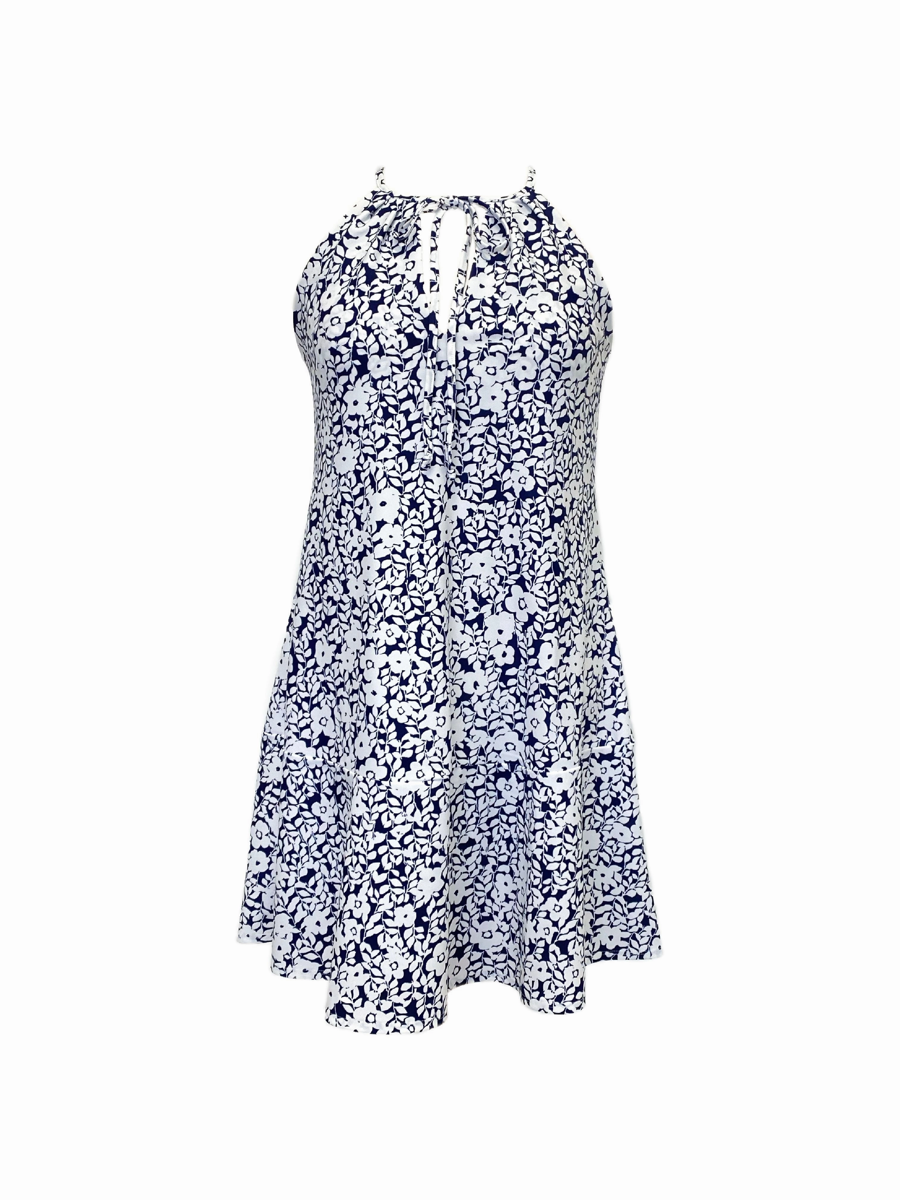 Cape May Dress Rosa Rugosa Navy Street Edge