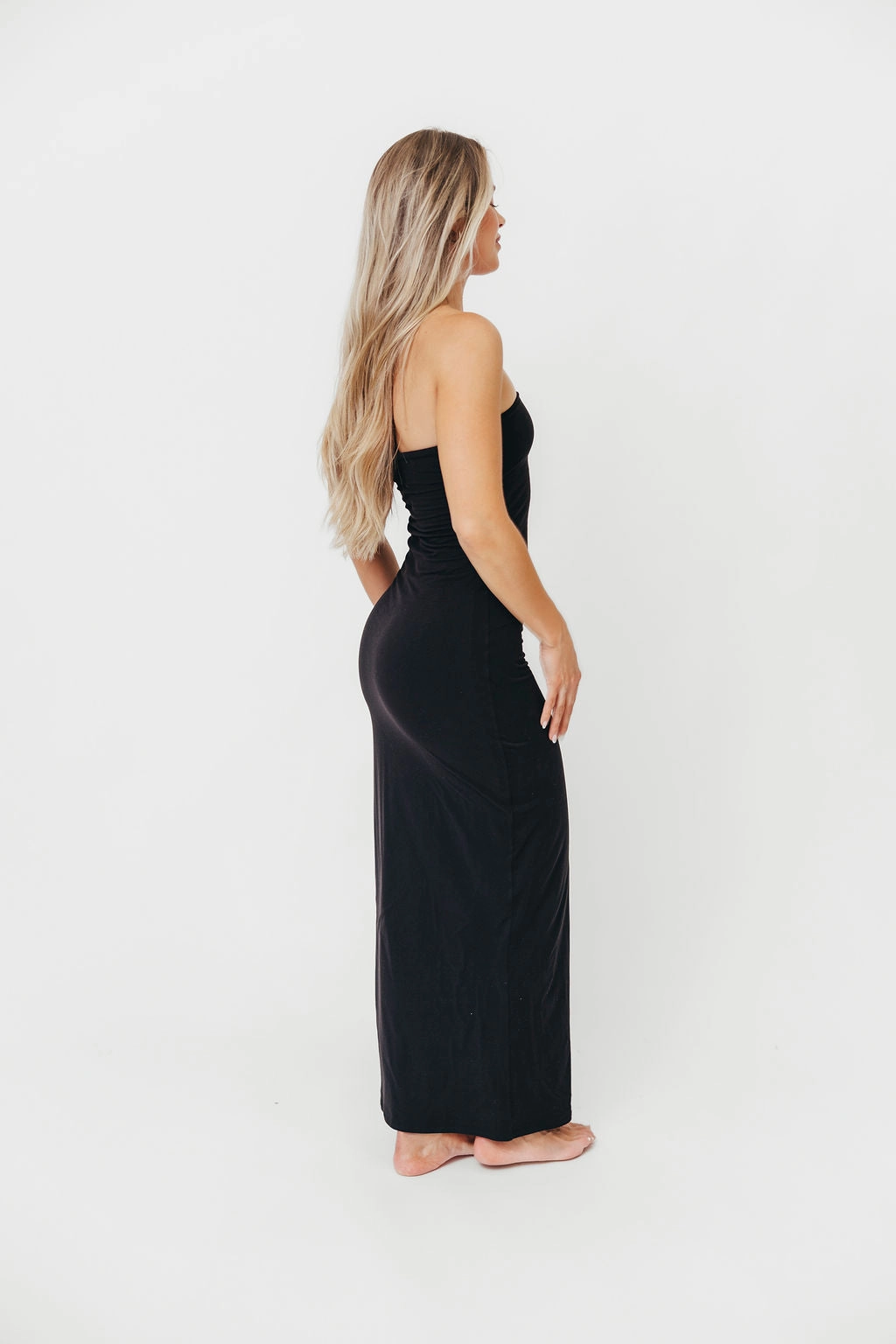 Jade Butter Soft Double Lined Maxi Dress in Black - Bump Friendly Air Layer
